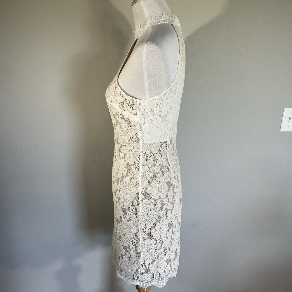 White Lace Dress Size Small Bride High Neck Sexy Reception Bachelorette Bridal - Picture 2 of 8